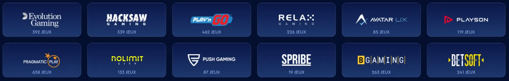 Fournisseurs de jeux Celsius Casino